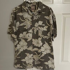 Tommy Bahama Men's Floral Shirt - Brown and Cream